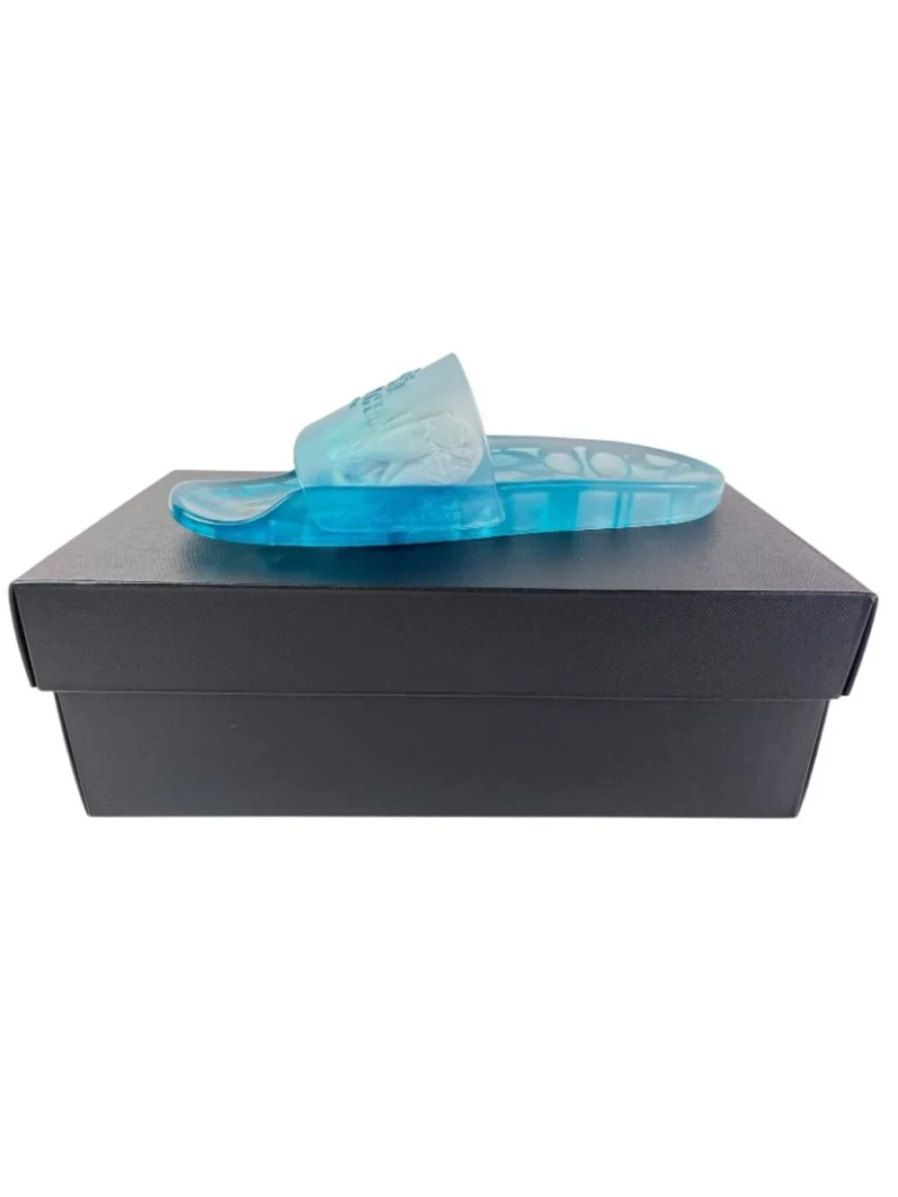 NEW Coach Ulyssa Jelly Shoes Rubber Pool Slides Sandals Size 7 Blue Sea Mist